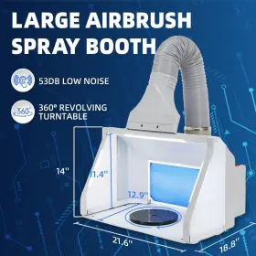 Ophir 602430682087 Airbrush Spray Booth Super Power Portable Air Brush Paint #2