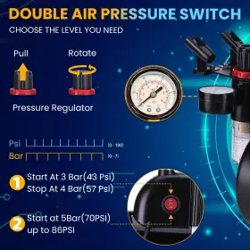 Ophir 742010378297 Professional Airbrush Kit With 86 Psi Air Compressor 110v Airbrushing System #3
