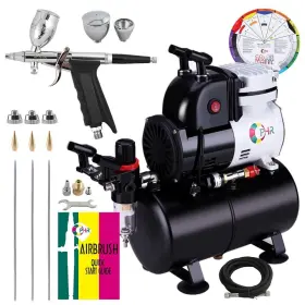 Ophir 742010378297 Professional Airbrush Kit With 86 Psi Air Compressor 110v Airbrushing System