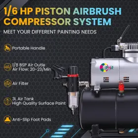 Ophir 742010382089 110v Pro Airbrush Kit Air Brush Compressor With Tank 0.2mm 0.3mm 0.8mm Airbru #2