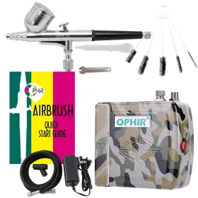 Pb001 Ophir Ac003 004 023 Portable Mini Airbrush Air Compressor Kit Dual Action Set With Clean