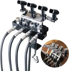 Ac024-5x Ophir Airbrush Holder Stand Station Set With 5 Strips Of Air Hoses 4-way Adjust