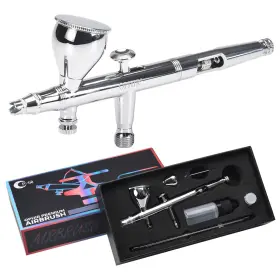 Ac052 Ophir 0.35mm Airbrush Kit Dual Action Air Brush Gun With 2cc And 7cc Fluid Cups Lub