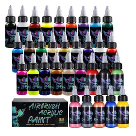 Ta005 Ophir 1-32 32-color Opaque Acrylic Airbrush Paint Set Water-based Air Brush