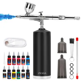 Metu-80-131 Ovaga 32psi Airbrush Kit Portable Cordless Auto Gun Rechargeab