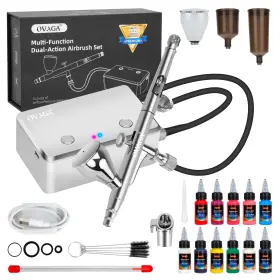 Pq200 Ovaga 32psi Airbrush Kit With Compressor Rechargeable Multi-function Dual-action A
