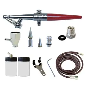 Paasche 026614000342 Airbrush H-set Single Action Siphon Feed Set Red