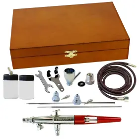 Paasche 026614166413 Airbrush Double Action In Wood Case