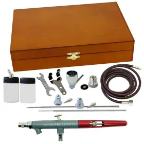 Paasche 026614166420 Airbrush Double Action In Wood Case