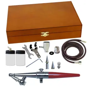 Paasche 026614166437 Airbrush Single Action In Wood Case