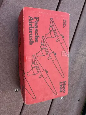 080487 Paasche Vintage Air Eraser W Plastic Case Box Wrench Hanger Usa