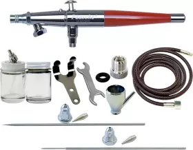 Paasche 696228216257 Airbrush Vls Double Action Siphon Feed Set Red