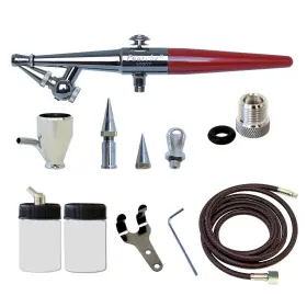 Paasche 803614054182 Airbrush H-set Single Action Siphon Feed Set Red