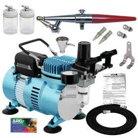 Paasche 844825083332 H Airbrush Set With A Master 1/5 Hp Cool Runner Ii Dual Fan Air Compressor Sy