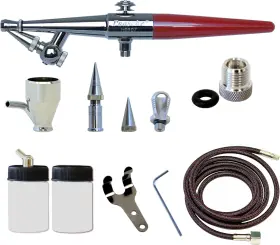 Paasche Airbrush 744110213027 H-set Single Action Siphon Feed Set Red