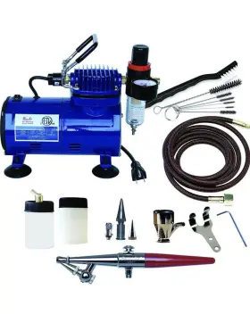 Dh550r-ez Paasche Airbrush 1/5 Hp Compressor With Ez Single Action Set