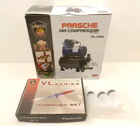 Mil-300r Paasche Airbrush System With Mil-1as Compressor Bottles And Cleaning Kit