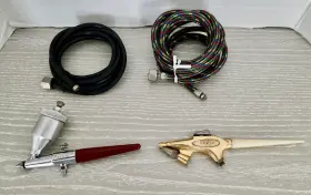 Aec0615 Paasche And Binks Wren B Two Air Brushes With Hoses