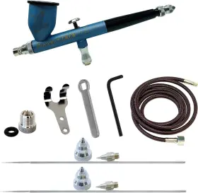 C-tg3as-pbb Paasche Talon Polar Blue Cerakote Dbl Act Grav Feed Airbrush 3as Set