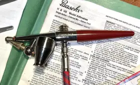 H0612 Paasche Air Brush Brand H Parts Pen Kit Hose And Instructions Cup Nozzle Paint Jar #2