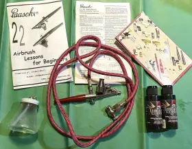 H0612 Paasche Air Brush Brand H Parts Pen Kit Hose And Instructions Cup Nozzle Paint Jar