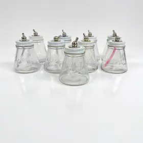 H108 Paasche 9 Airbrush Paint Color Glass Bottles 3 Oz/88cc Lot #2