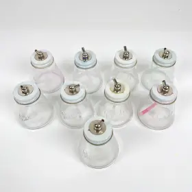 H108 Paasche 9 Airbrush Paint Color Glass Bottles 3 Oz/88cc Lot #3