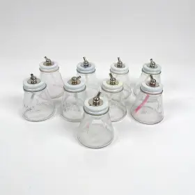 H108 Paasche 9 Airbrush Paint Color Glass Bottles 3 Oz/88cc Lot