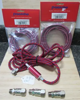 Hf-187 Paasche Hf-187/188 A-1/8 Nos Airbrush Air Hoses Two Inch 8ft - One 10ft Three