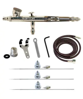 Rg-4as Paasche Raptor Airbrush Set With 4 Heads .2 .25 .38 And .66mm