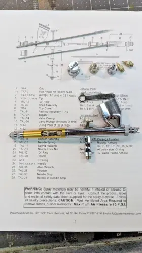 Tg3f Paasche Talon Double Action Gravity Feed Airbrush
