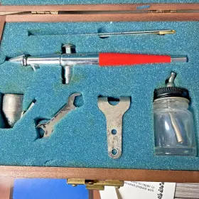 Vl-xl80 Paasche Vl-xl80#1 Vl Excel Airbrush Set Wooden Box Vintage 80th Anniversary Ed 1984 Xl80#1 #2