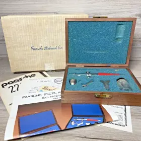 Vl-xl80 Paasche Vl-xl80#1 Vl Excel Airbrush Set Wooden Box Vintage 80th Anniversary Ed 1984 Xl80#1