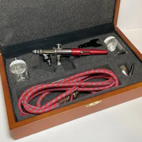 Vls1015 Paasche Paint Airbrush Company Red In Wood Box Untested For Painting