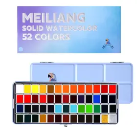 B3000158 Paul Rubens Meiliang 52 Watercolor Paint Set 1 Count Pack Of Color-blue Case