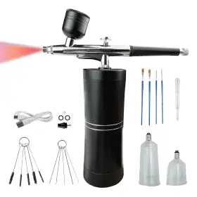 Airb02 Pautaca Cordless Airbrush Rechargeable Kit 3 Adjustable Air Pressure Setting