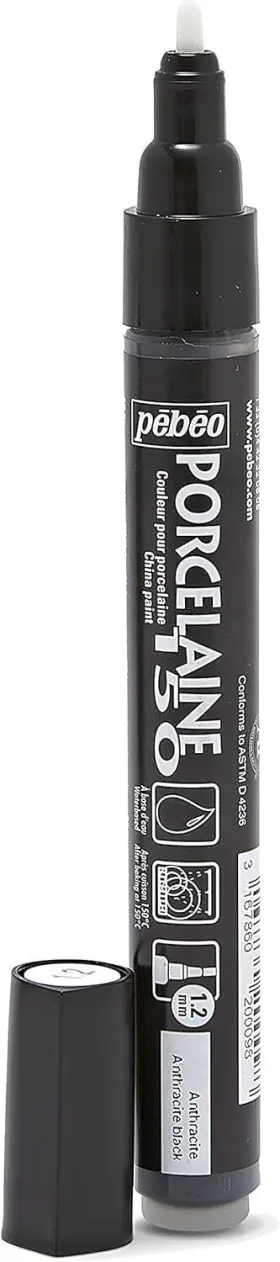 020009 Pebeo Porcelaine 150 Assorted China Paint Bullet Tip Markers-anthracite