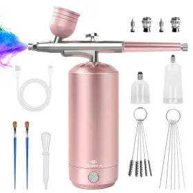 Phil-ab100p Philorn Airbrush For Nails 48 Psi Precision Air Brush Dual-mode Rechargeable 0.3mm No