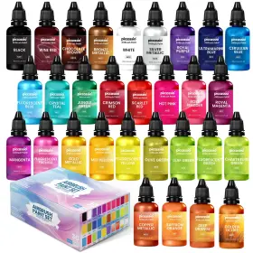 P-abp-20-2025 Piccassio Airbrush Paint Set 30 Water-based Quick-drying Colors For Artists And Beginne