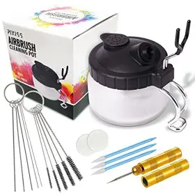 Pixiss 810008423073 Airbrush Cleaning Kit - Clean Pot Glass Jar With Holder 5p