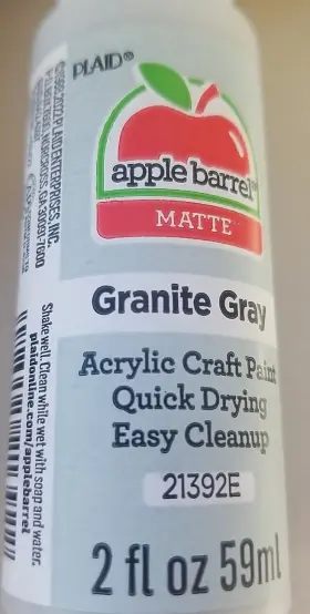 21392 Plaid Apple Barrel Acrylic Paint In Assorted 2 Fl Oz Pack Of 3 Granite Grey #2