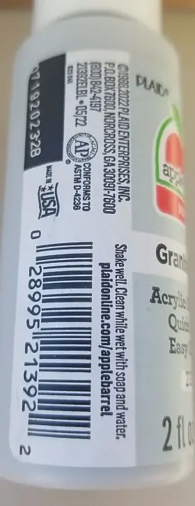 21392 Plaid Apple Barrel Acrylic Paint In Assorted 2 Fl Oz Pack Of 3 Granite Grey #3