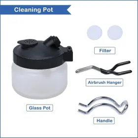 10ua07711 Podoy Airbrush Cleaning Kit Spray Wash Pot Stabilizer Jar Bottles Holder #2