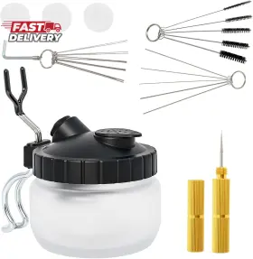 Podoy 445047136146 Airbrush Cleaning Kit Spray Wash Pot Stabilizer Jar Bottles Holder With