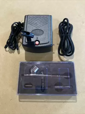 Point Zero 700161258424 Portable Mini Airbrush Air Compressor Includes Gun. Hobby Painting Body