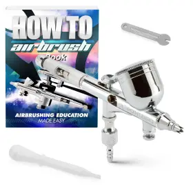 Air-gun-406 Point Zero Dual-action 9cc Gravity-feed Airbrush Set With Mac Valve - .2mm Nozzle