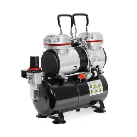 4336951621 Pointzero 1/3 Hp Double Piston Airbrush Compressor With Air Tank Regulator #2