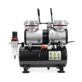 4336951621 Pointzero 1/3 Hp Double Piston Airbrush Compressor With Air Tank Regulator #3
