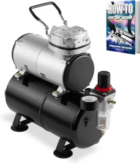 Pointzero 445036531549 1/5 Hp Airbrush Compressor With Air Tank Regulator Gauge And Water T