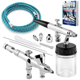 Pz-220xs Pointzero 609728824433 Premium Dual-action Two Airbrush Set